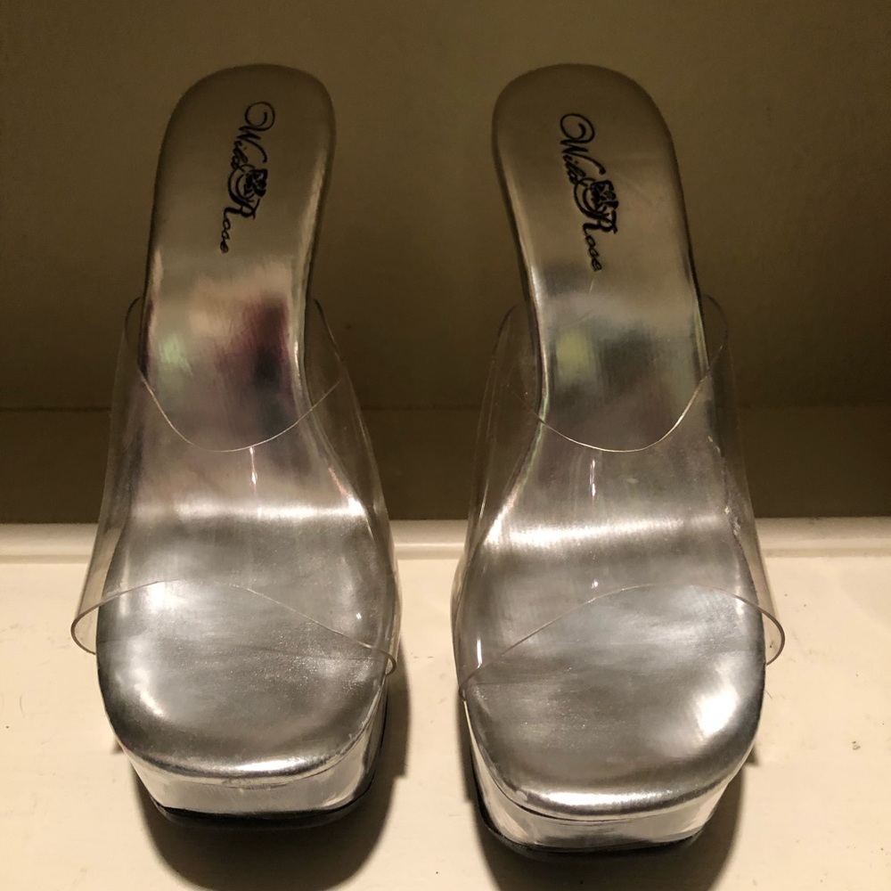 Clear high heels
